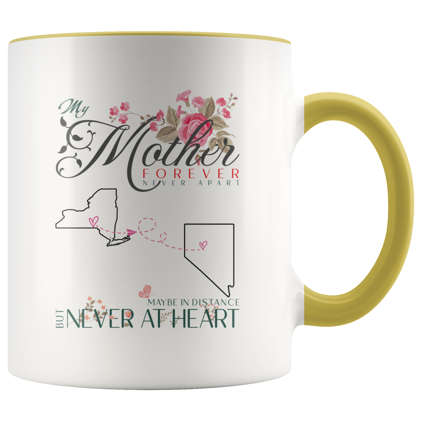 M-21332554-sp-24107 - [ New York | Nevada ]Mothers Day Gifts Coffee Mug Distance New York Nevada - My M