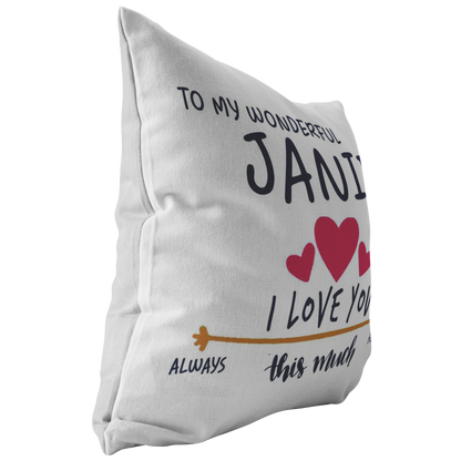 PL-21250933-sp-22416 - Valentines Day Pillow Covers 18x18 - to My Wonderful Janie I
