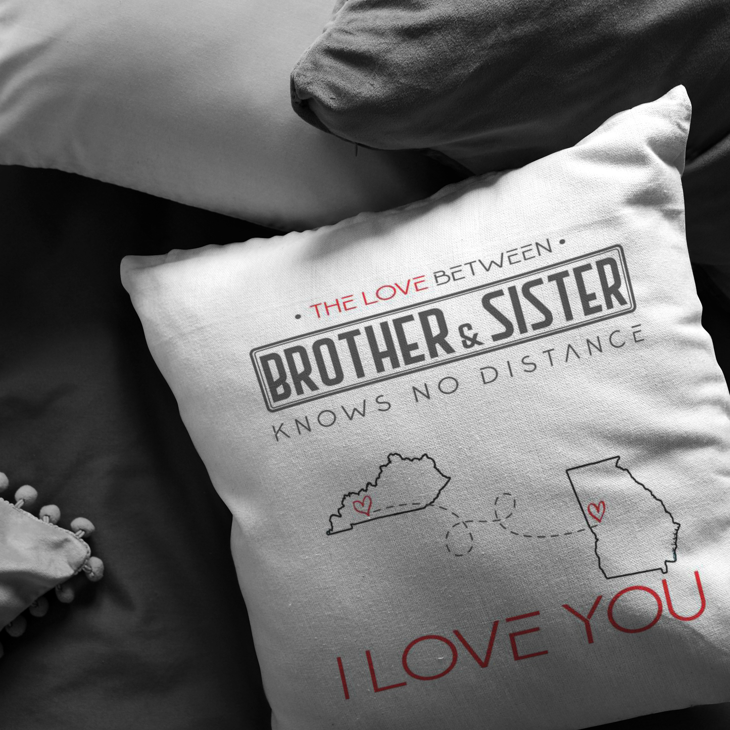 ND-pl20419438-sp-40115 - [ Kentucky | Georgia | Brother And Sister ] (PI_ThrowPillowCovers) Happy Decoration Personalized - The Love Between Mother/Fath