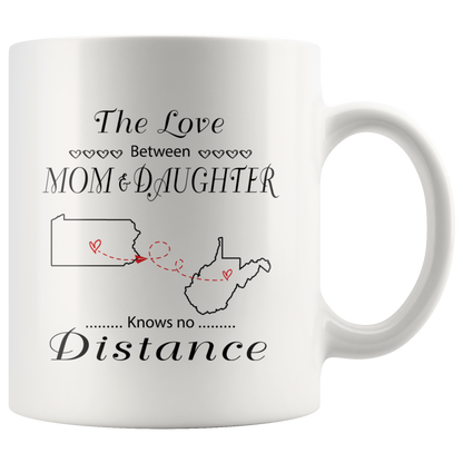 M-20618395-sp-26901 - [ Pennsylvania | West Virginia ] (mug_11oz_white) Mother Daughter Distance Mug Pennsylvania West Virginia The