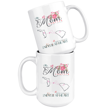 M-20321571-sp-26548 - [ Florida | South Carolina ] (mug_15oz_white) Personalized Mothers Day Coffee Mug - My Mom Forever Never A