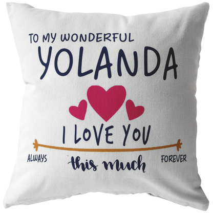 PL-21250795-sp-30503 - [ Yolanda | 1 | 1 ] (PI_ThrowPillowCovers) Valentines Day Pillow Covers 18x18 - to My Wonderful Yolanda