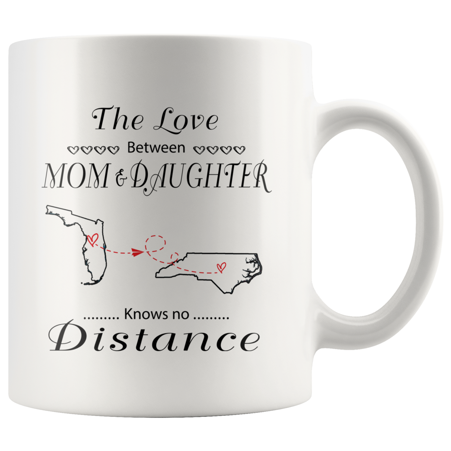 M-20618497-sp-23664 - [ Florida | North Carolina ]Mother Daughter Distance Mug Florida North Carolina The Love