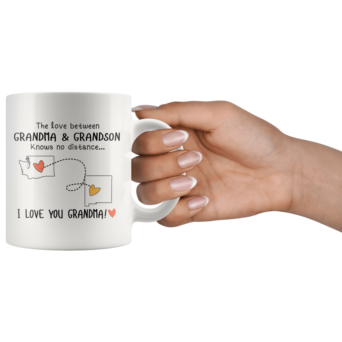 HNV-CUS-GRAND-sp-26887 - [ Washington | New Mexico ] (mug_11oz_white) Mothers Day Gifts Personalized Mother Day Gifts Coffee Mug F
