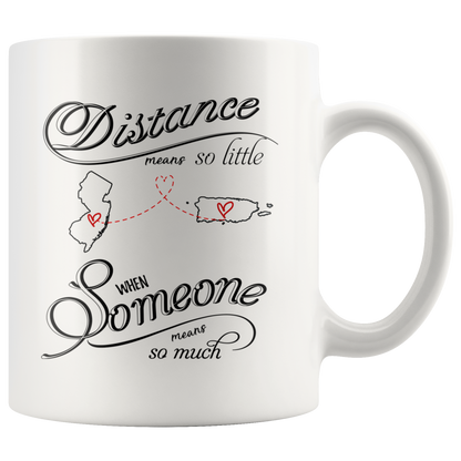 M-20485952-sp-24070 - [ New Jersey | Puerto Rico ]Mothers Day Coffee Mug New Jersey Puerto Rico Distance Means