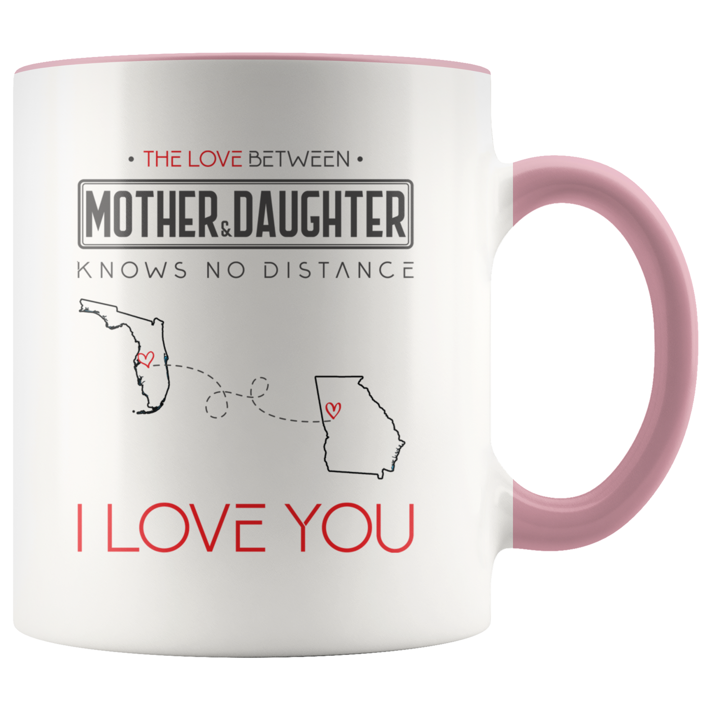 ND-21314071-sp-24139 - [ Florida | Georgia ]Mom And Daughter Accent Mug 11 oz Red - The Love Between Mot