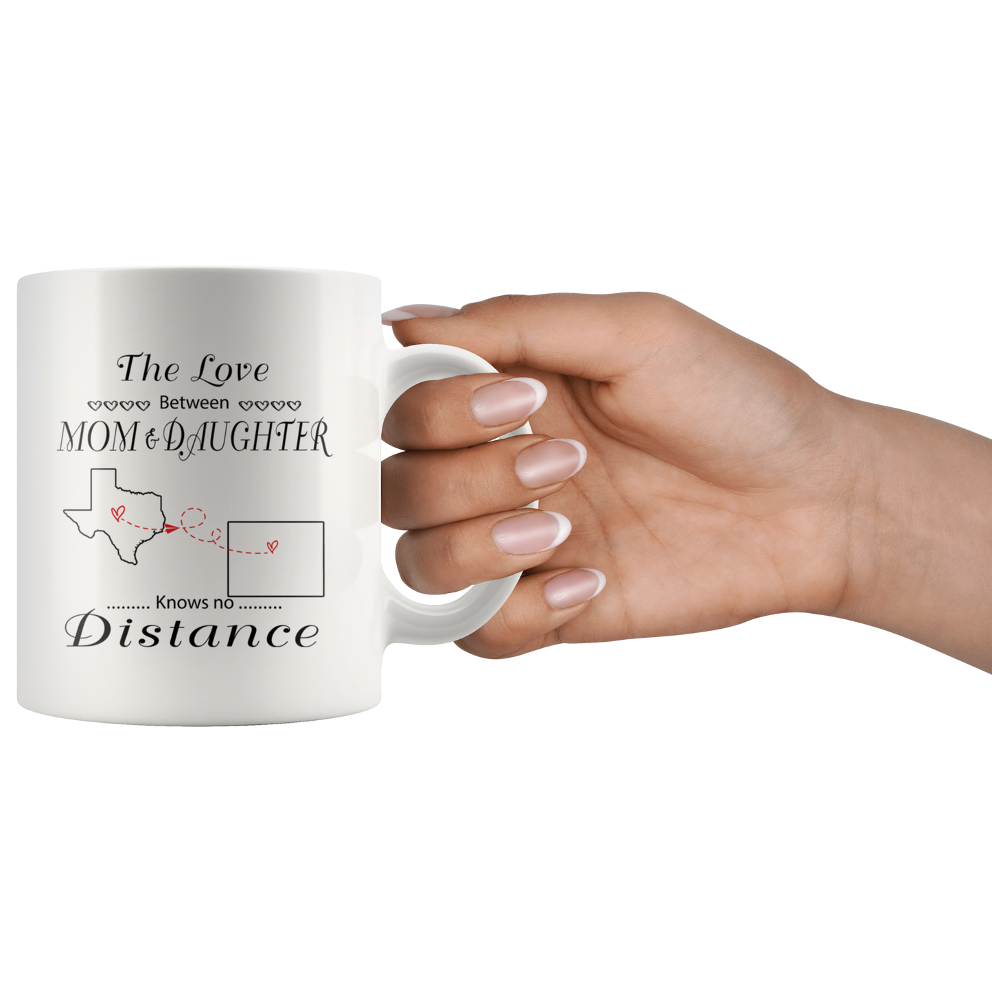 M-20618345-sp-24101 - [ Texas | Wyoming ]Mother Daughter Distance Mug Texas Wyoming The Love Between