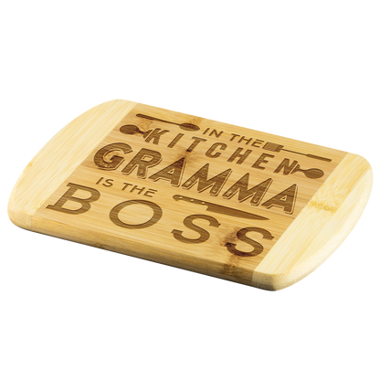 cub-20516371-sp-47326 - [ Gramma | 1 | 1 ] (TL_RoundEdgeWoodCuttingBoard) Mothers Day Gifts For Wife - In The Kitchen Gramma Is The Bo