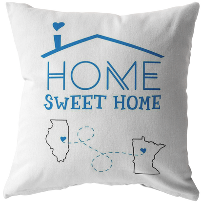 ND-pl20421692-sp-20624 - Map Throw Pillow Covers Illinois Minnesota - Home Sweet Home