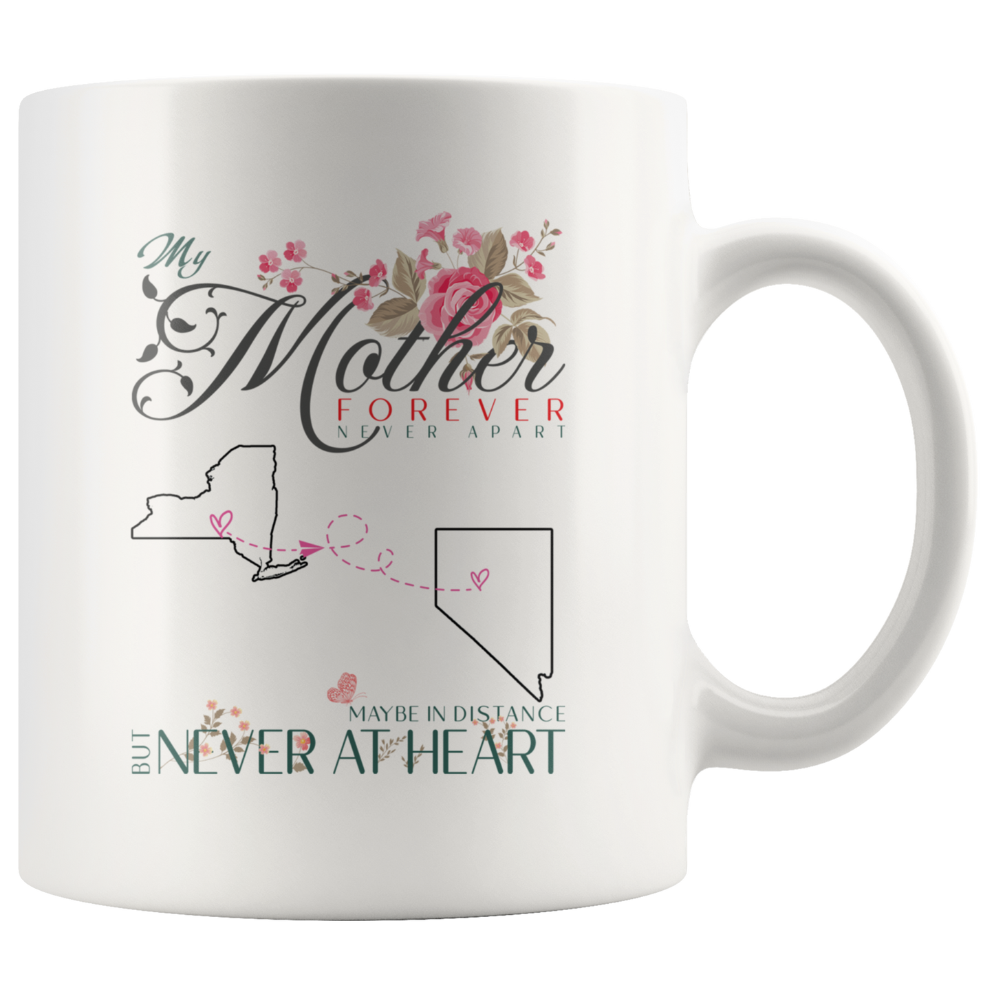 M-21332554-sp-24107 - [ New York | Nevada ]Mothers Day Gifts Coffee Mug Distance New York Nevada - My M