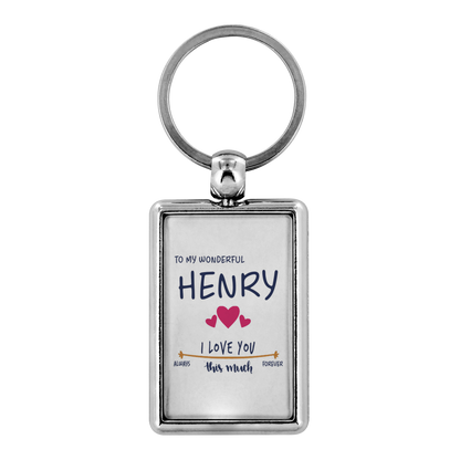 KC-21391257-sp-28498 - [ Henry | 1 | 1 ] (TL_Keychain) Valentines Day Keychain With Name Husband - To My Wonderful