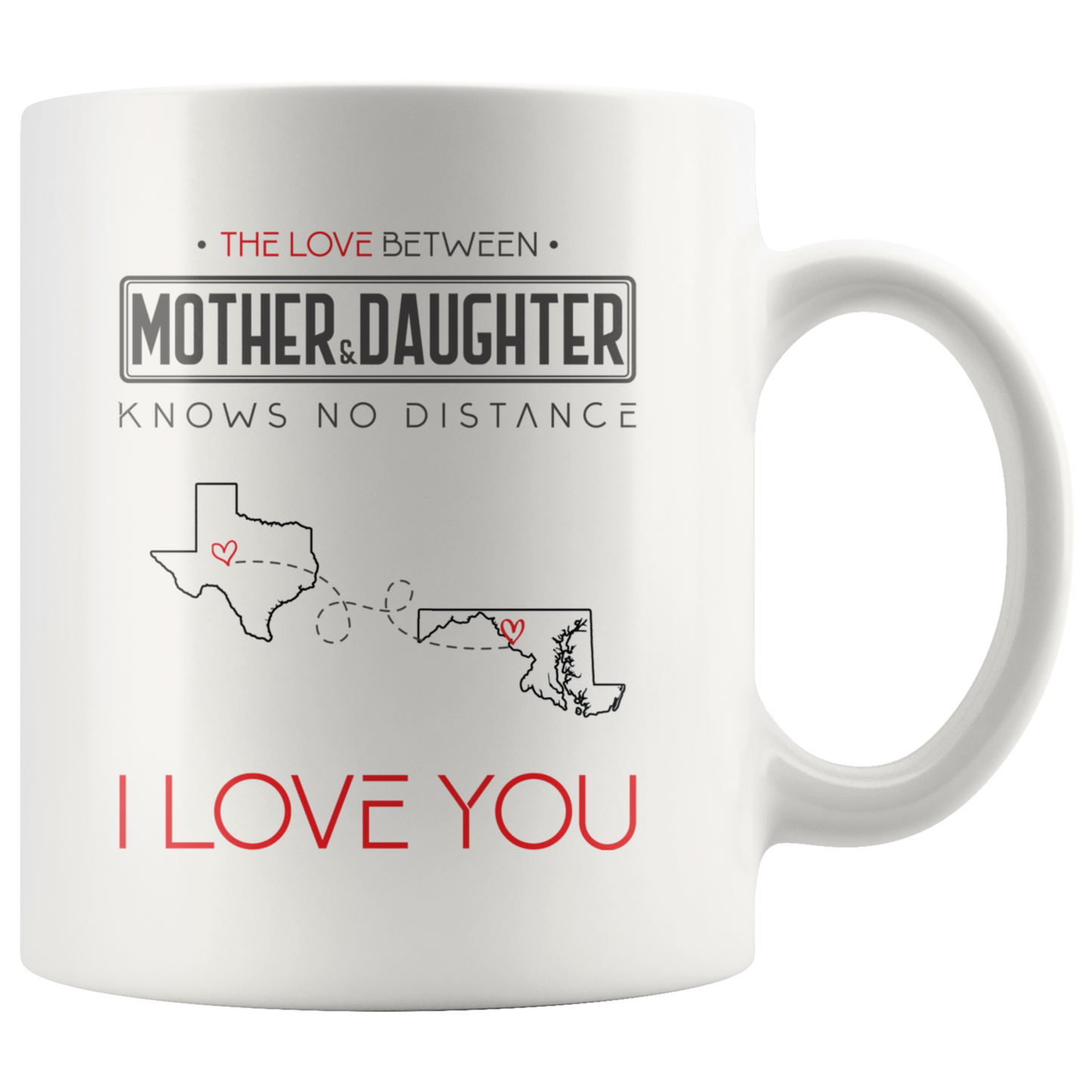 ND-21313864-sp-24254 - [ Texas | Maryland ]Mom And Daughter Accent Mug 11 oz Red - The Love Between Mot